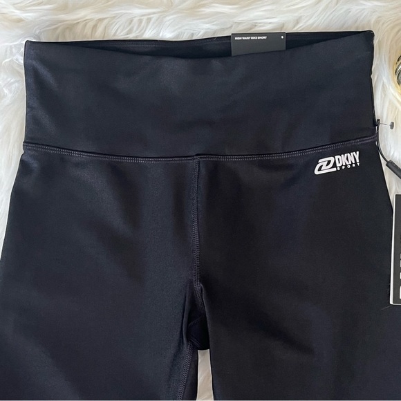DKNY Sport High Waist Bike Shorts Black Small - Picture 3 of 10